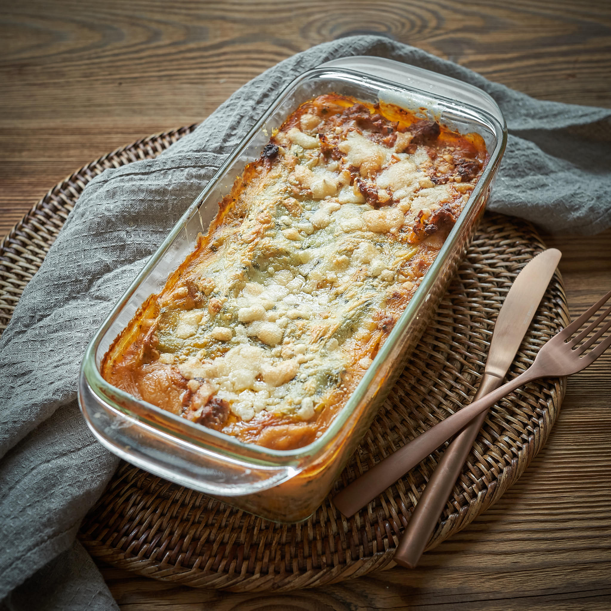 Frisches Faschiertes vom Rind Lasagne mit frischem Faschierten von Fitmeat